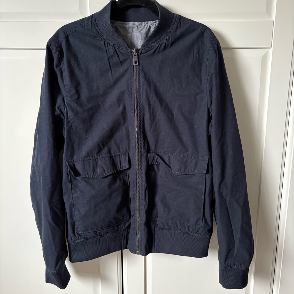 BANANA REPUBLIC Men’s Navy Bomber Jacket reversible Size M